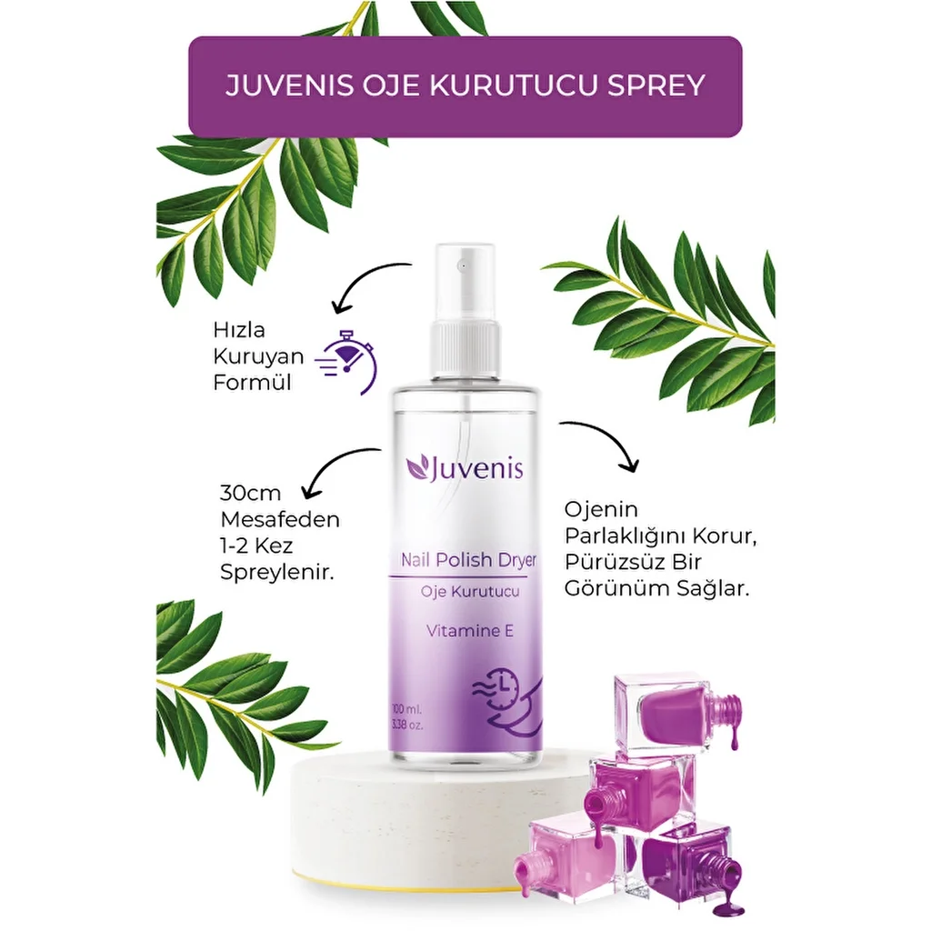 Juvenis Schnell-Trocknender Nagellack Spray mit Vitamin E - 100ml