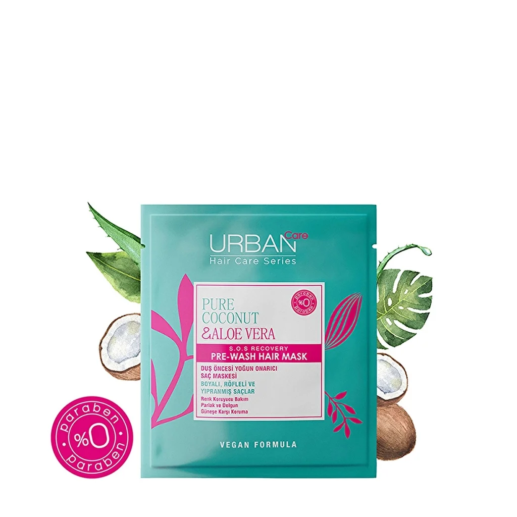 Urban Care قناع العناية بالشعر قبل الاستحمام من أوربان كير بجوز الهند النقي والصبار 50 مل