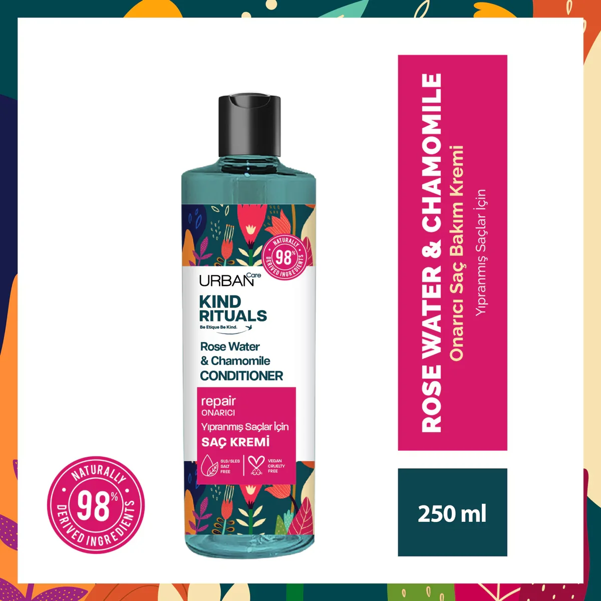 Кондиционер для волос Urban Care Kind Rituals с розовой водой 250 мл