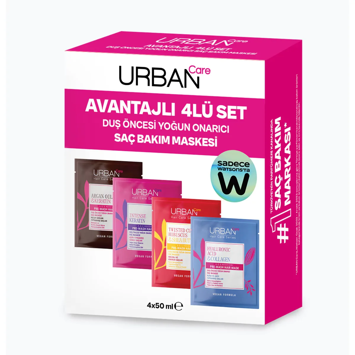 Набор масок для волос Urban Care 4 шт. (4 x 50 мл)