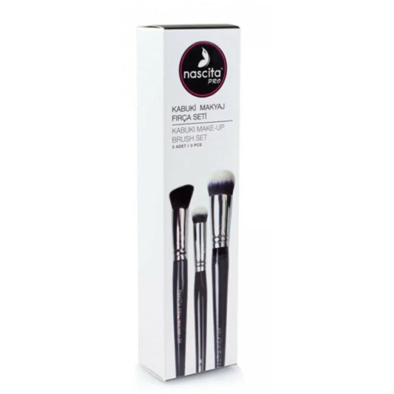 Nascita Pro Kabuki Makeup Brush Set 3 pcs