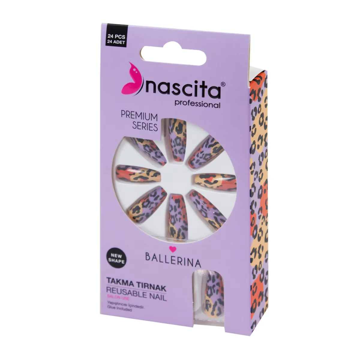 Nascita False Nails Color Leopard 24 pcs