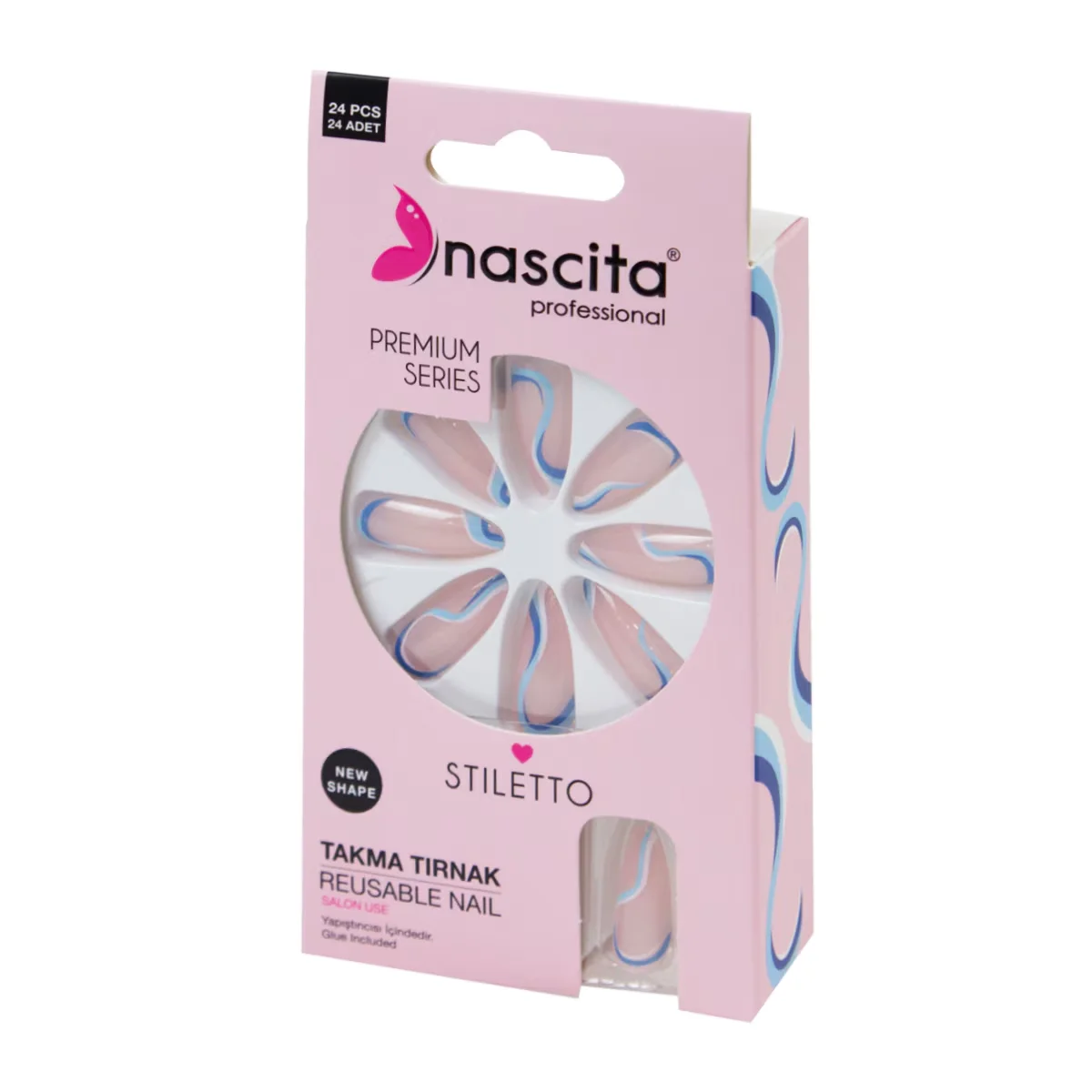 Nascita False Nails Blue 24 pcs