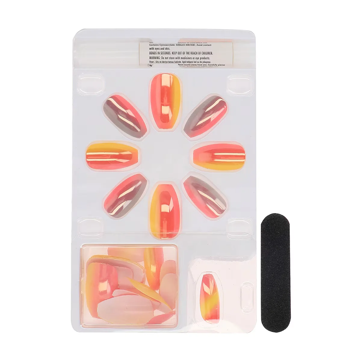Nascita 24-Pack Coffin Colored False Nails - Premium Quality