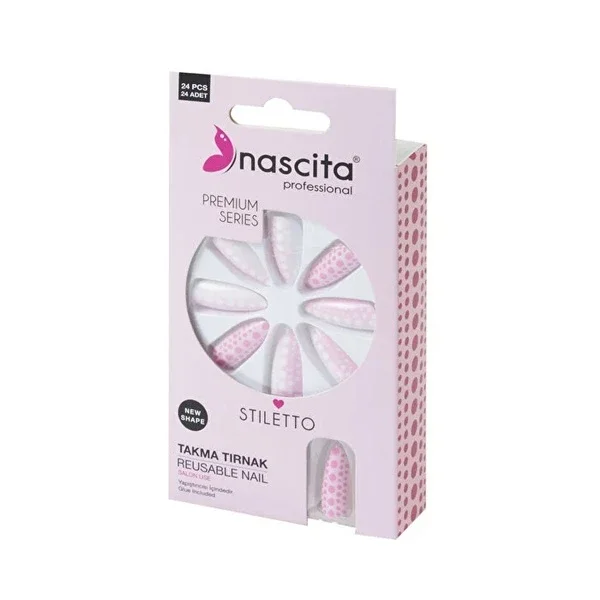 Nascita 24 Stiletto Colorful False Nails - Premium Quality Set