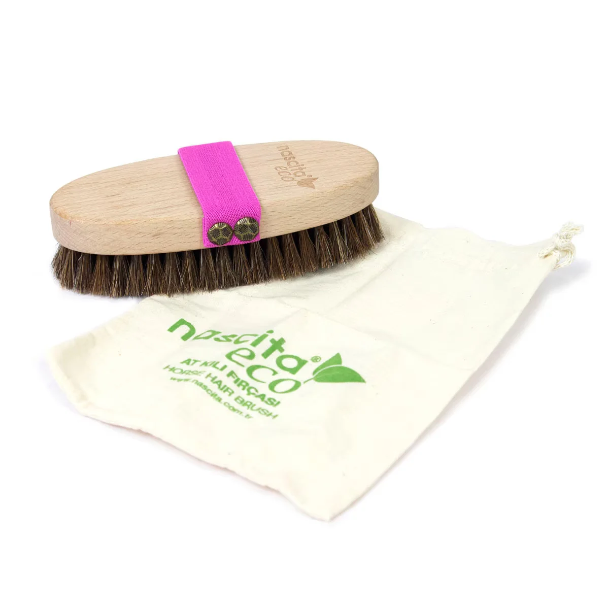 Nascita Horse Hair Brush Pink