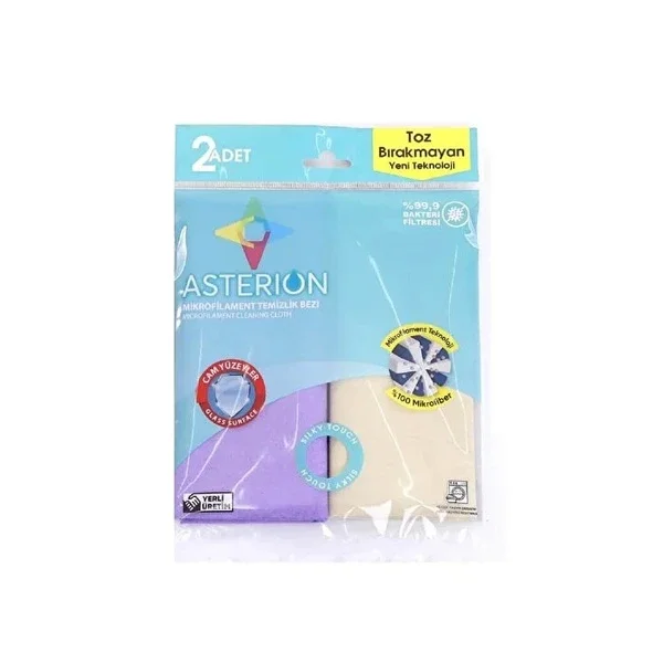 Asterion Microfilament Glass Cleaning Cloths - 2 Pack