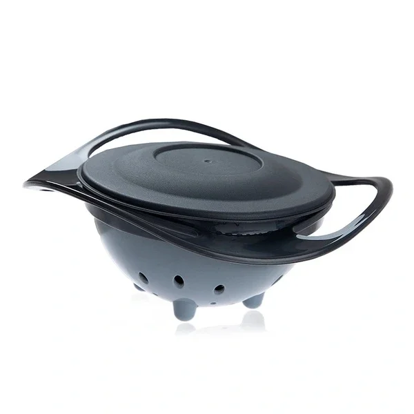 Babyjem 360° Non-Spill Baby Plate with Lid - Gray