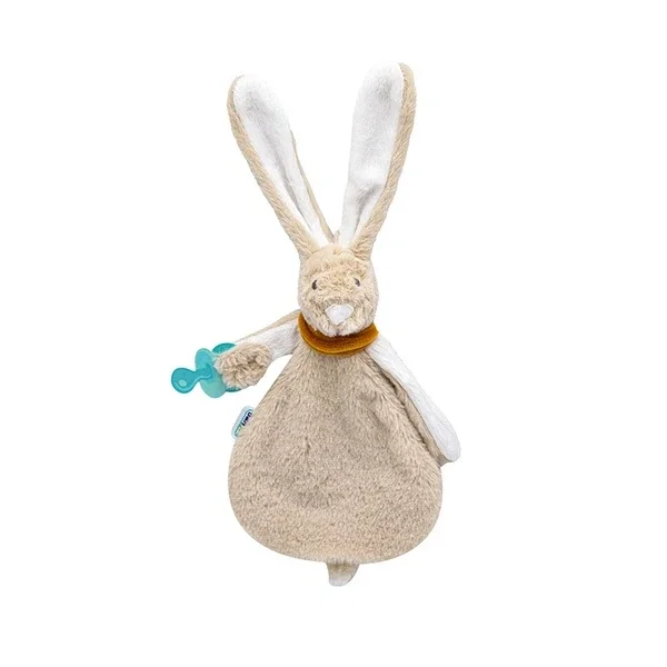 Babyjem Rabbit Sleeping Companion & Pacifier Holder Toy