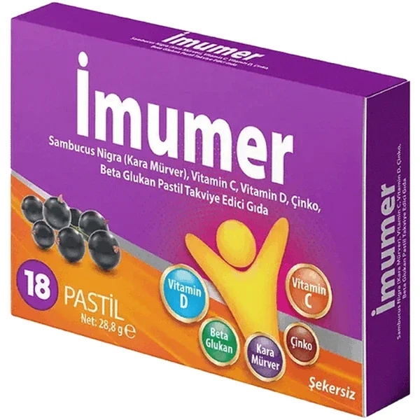 Miraderm Immuner Black Elderberry Pastilles - 18 Pieces