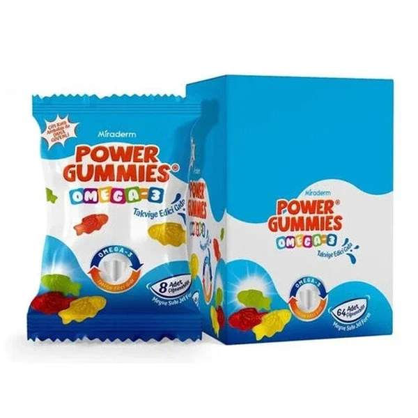 Miraderm Power Gummies Omega-3 food Supplement 64 pcs