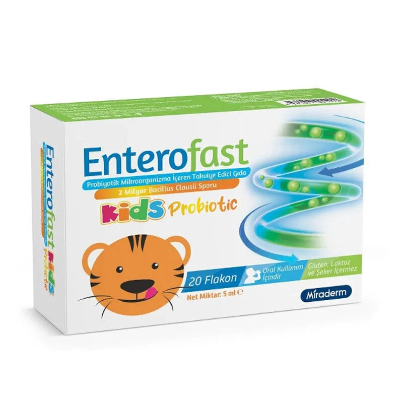 Miraderm Enterofast Kids Probiotic Food Supplement 20 vials