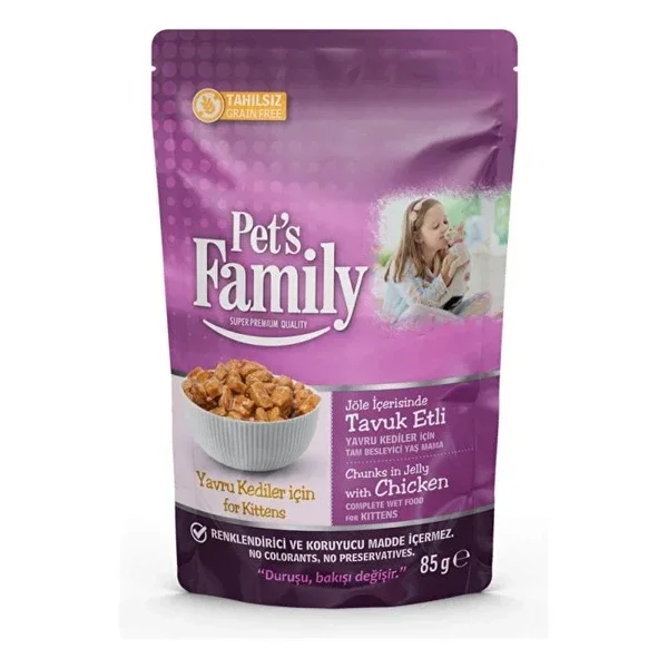 Pet's Family Pouch Kitten Chicken Jelly 85 gr