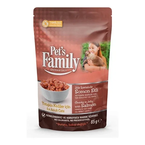 Pet's Family Pouch Adult Cat Salmon Jelly 85 gr