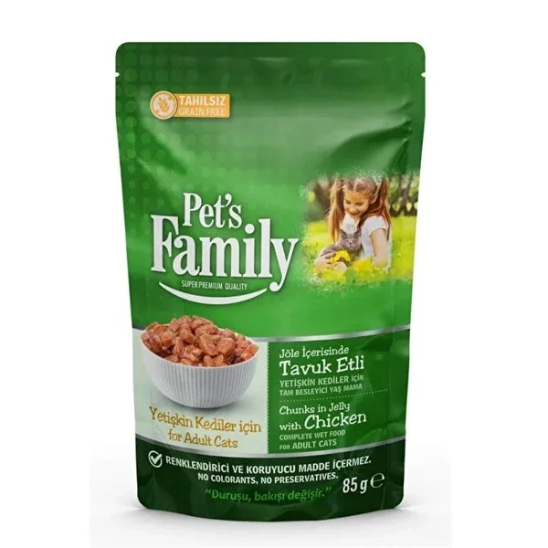 Pet's Family Pouch Adult Cat Chicken Jelly 85 gr