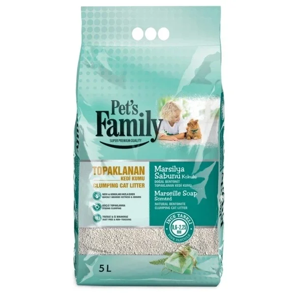 Pet's Family Marseille Soap Fine Bentonite Cat Litter 5 l
