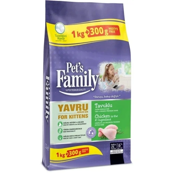 Pet's Family Chicken Kitten Cat Food 1000 + 300 gr