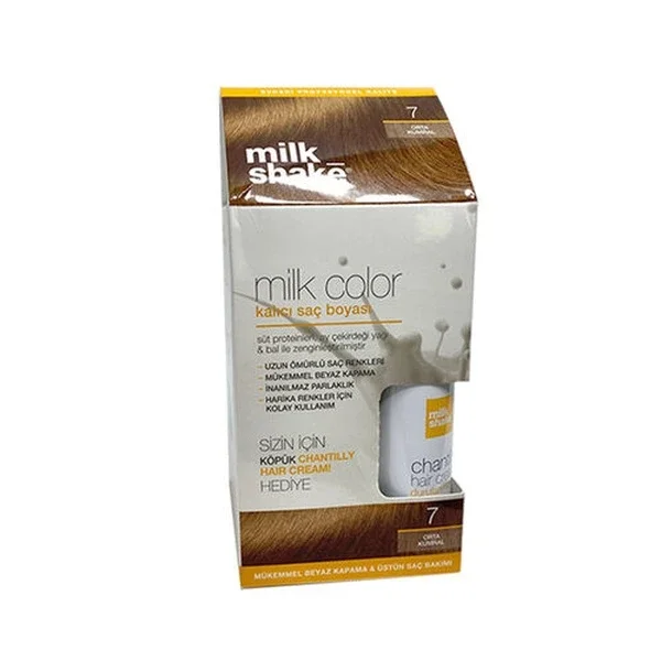 Milk Shake Milk Color Permanent Hair Dye 7 - Medium Blonde - Foam Gift