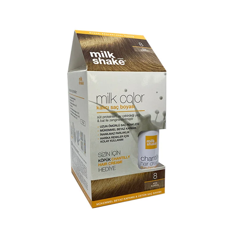 Milk Shake Milk Color Permanent Hair Dye 8 - Light Blonde - Foam Gift