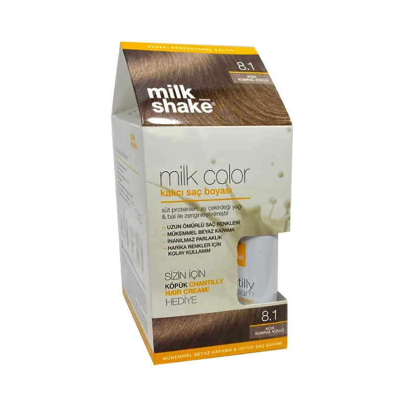 Milk Shake Milk Color Permanent Hair Dye 8.1 - Light Blonde Ash - Foam Gift