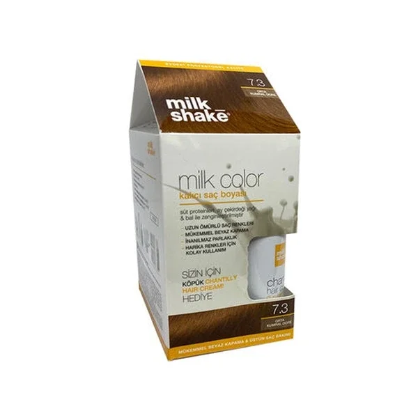 Milk Shake Milk Color Permanent Hair Dye 7.3 - Medium Blonde Dore - Foam Gift