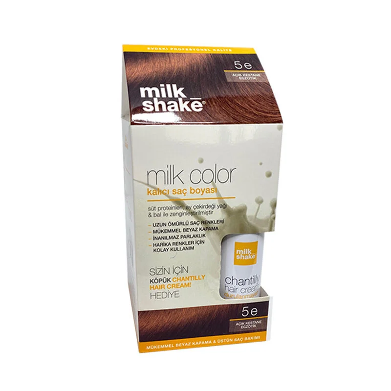 Milk Shake Milk Color Permanent Hair Dye 5 e - Light Chestnut Exotic - Foam Gift