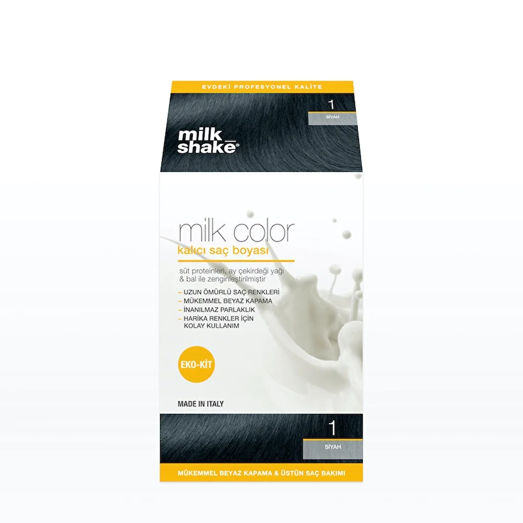 Milk Shake Milk Color Permanent Hair Dye - 1 black - Eco Kit