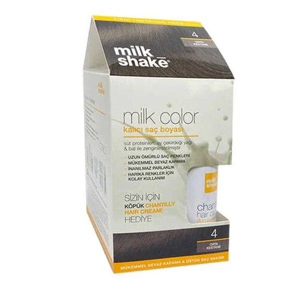 Milk Shake Permanent Hair Dye 4 - Medium Chestnut Foam Gift