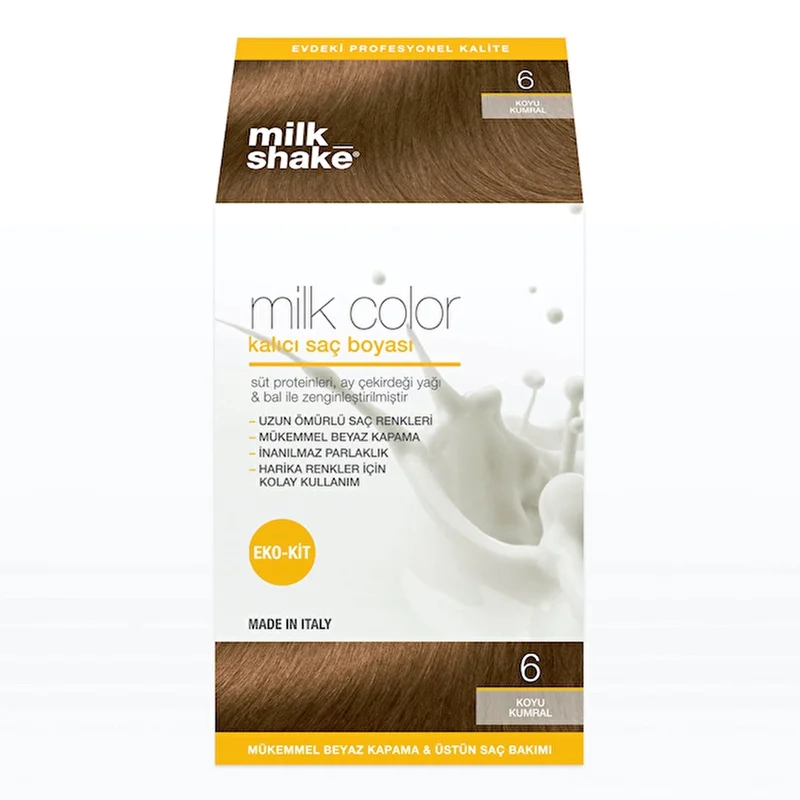 Milk Shake صبغة شعر دائمة ميلك شيك ميلك كولور 6 أشقر غامق هدية رغوية