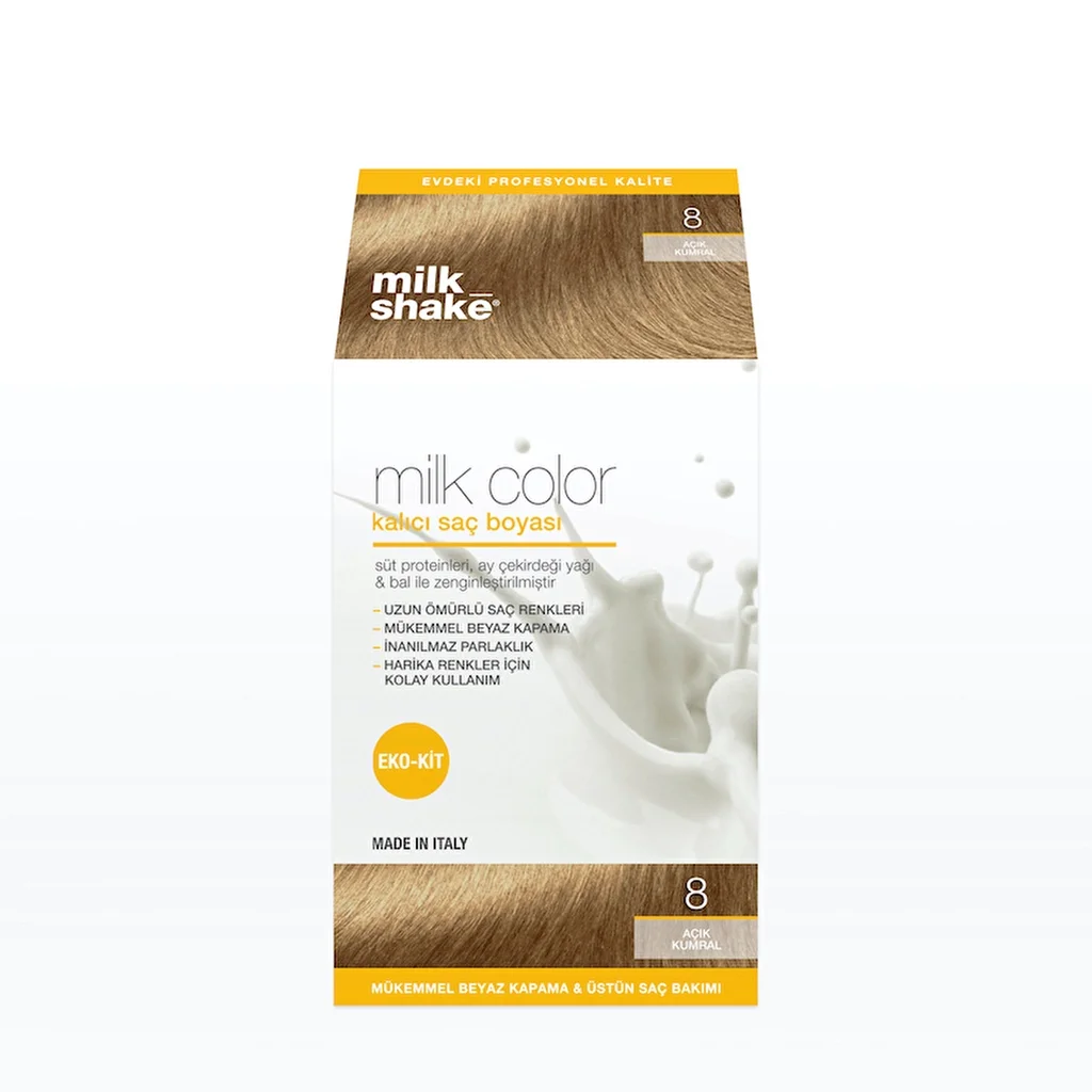 Milk Shake Milk Color Permanent Hair Dye 8 - Light Blonde - Eco Kit