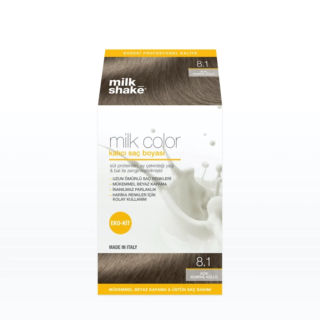 Milk Shake Milk Color Permanent Hair Dye 8.1 - Light Blonde Ash - Eco Kit