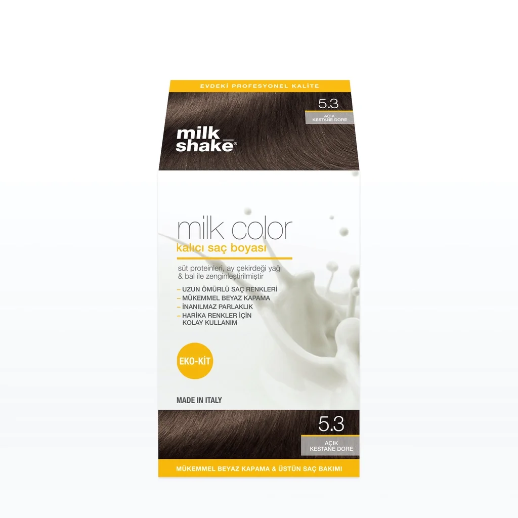 Milk Shake Milk Color Permanent Hair Dye 5.3 - Light Chestnut Dore - Eco Kit