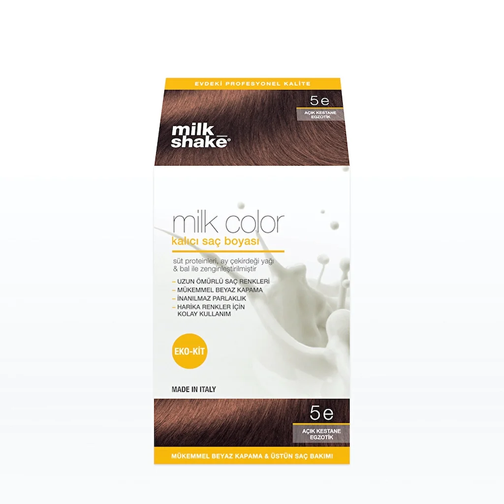 Milk Shake Milk Color Permanent Hair Dye 5 e - Light Chestnut Exotic - Eco Kit