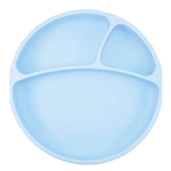 Oioi Silicone Portion Food Plate 6+moon Blue