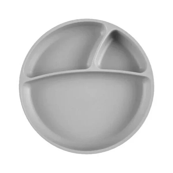 Oioi Portion Food Plate 6+ Months Powder Grey