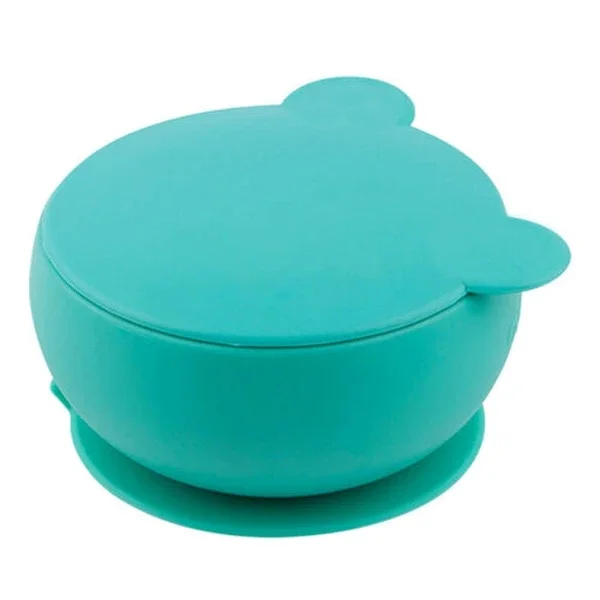Oioi Silicone Bowl With Lid 6 months+ Water Green