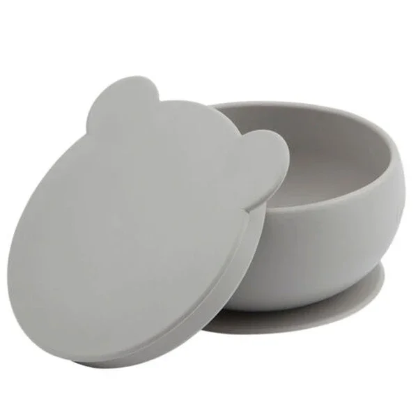 Oioi Silicone Bowl With Lid 6 months+ Gray