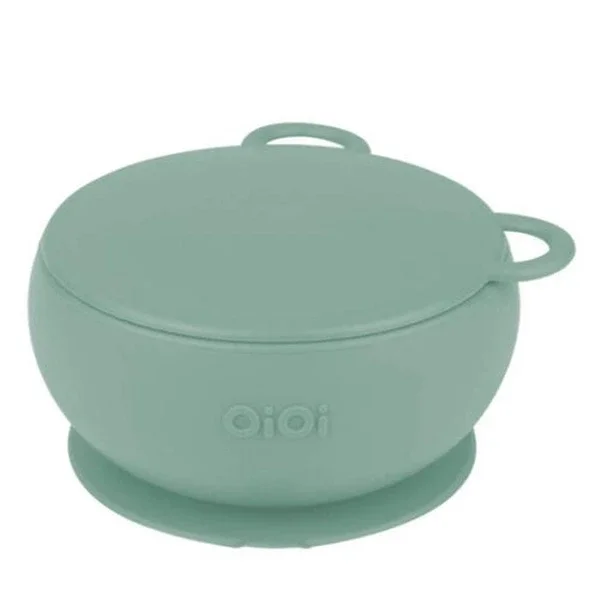 Oioi Silicone Bowl With Lid 6 months+ River Green