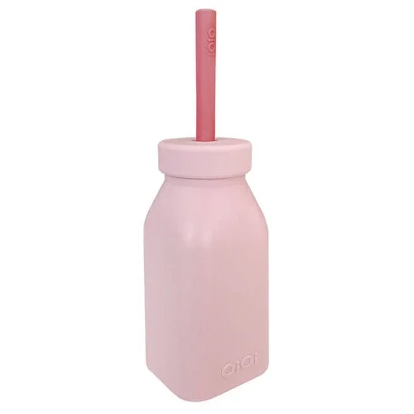 Oioi Bottle Straw 6 months+ Pinky Pink Velvet Rose