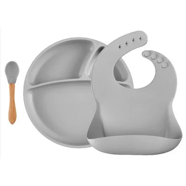 Oioi Nutrition Set Plate Blw Set 2 - Powder Grey