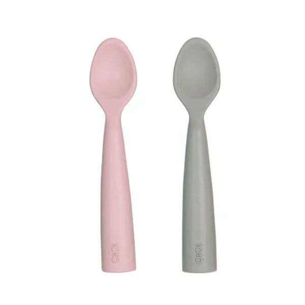 Oioi Silicone Nam Nam Food Spoon 6 months + 2 li - Pink And Gray