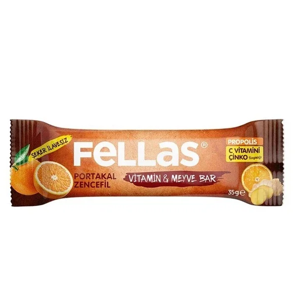 Fellas Vitamin And Fruit Bar - Orange And Ginger 35 gr