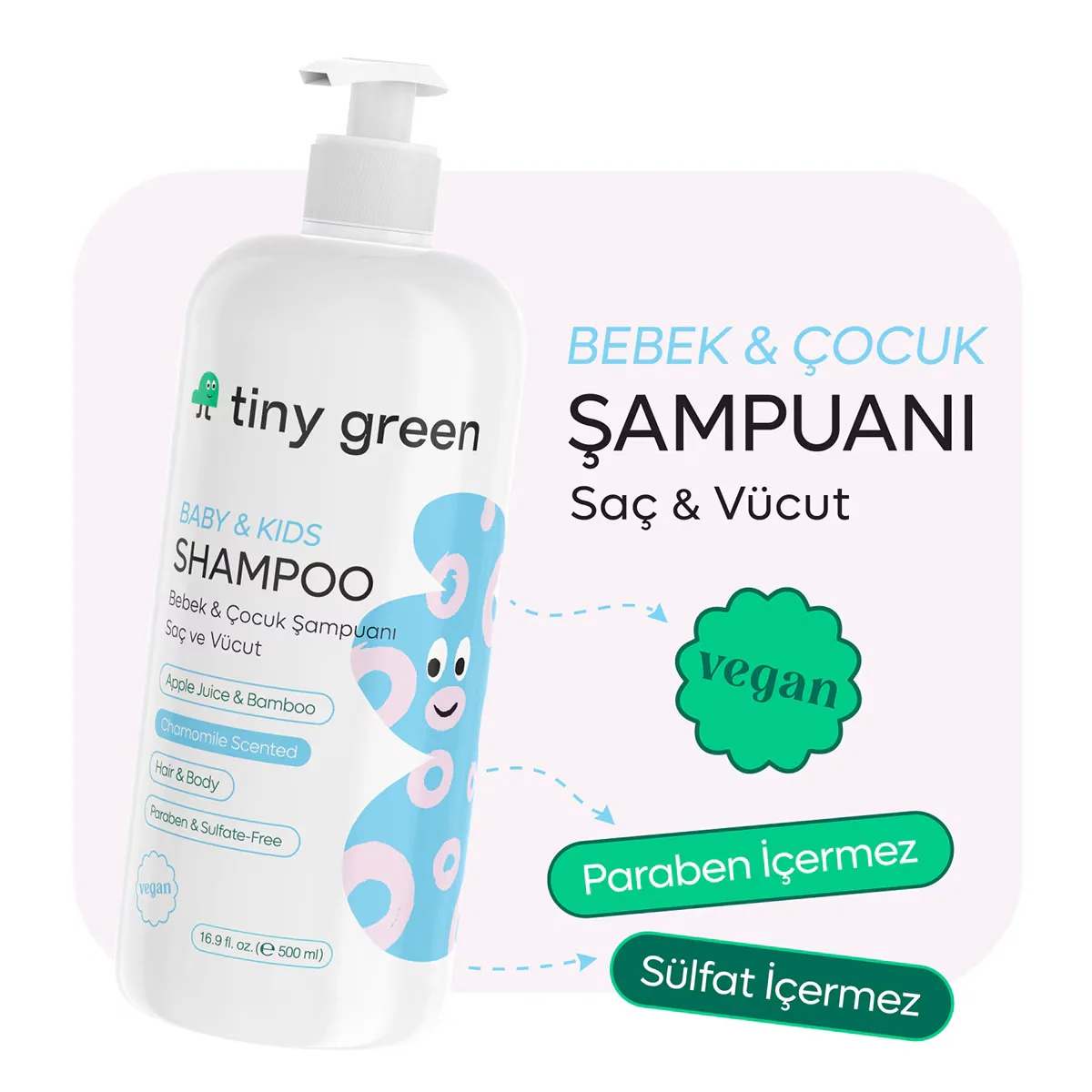 Tiny Green Baby And Child Hair And Body Shampoo Chamomile Scented 500 ml