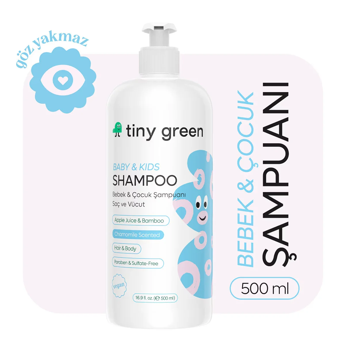 Tiny Green شامبو تايني جرين للشعر والجسم للأطفال والرضع برائحة البابونج 500 مل