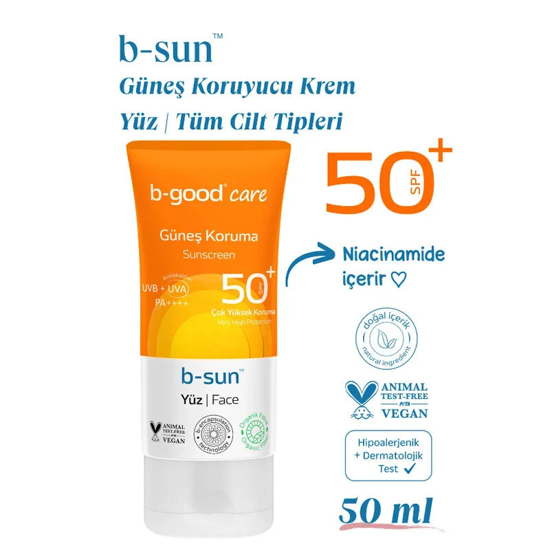حماية من الشمس للوجه SPF 50+ 50 مل من بي-جود B-Good