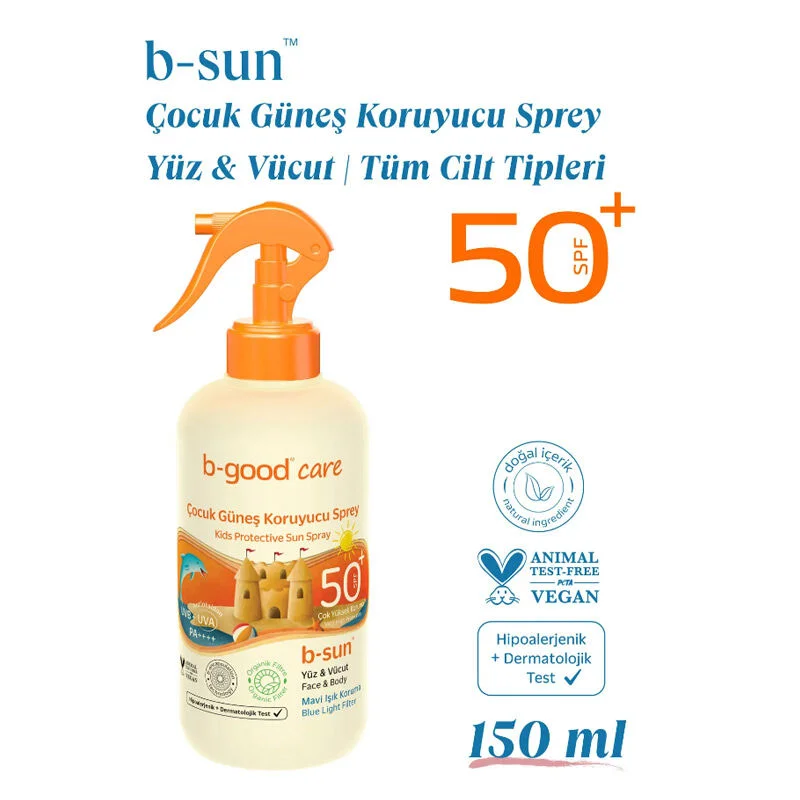 Детский защитный солнцезащитный спрей B-good B-sun SPF 50+ 150 мл