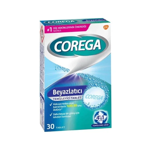 Corega Denture Whitening Cleaner Tablet 30 pcs
