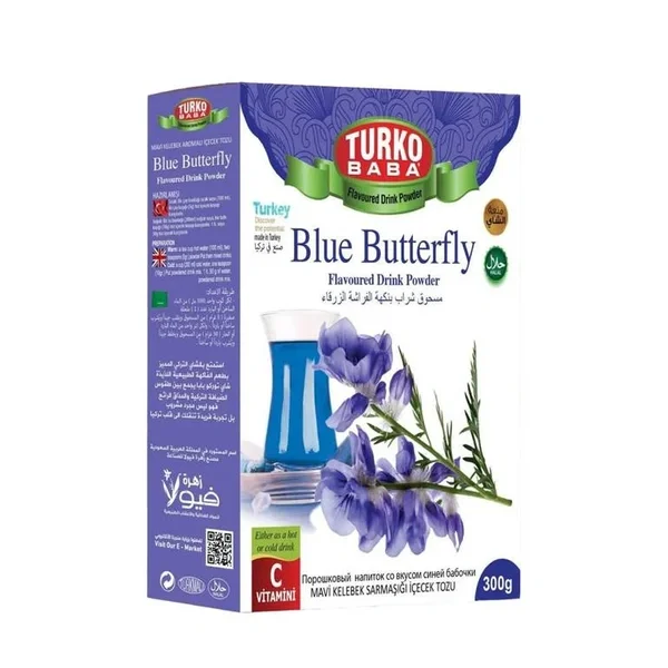 Blue Butterfly Flavor Drink, Hot or Cold, by Turko Baba, 300g