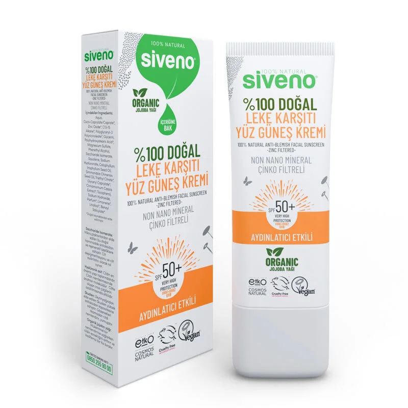 Siveno 100% Natural Anti-spot Spf 50 face Sunscreen 30 ml