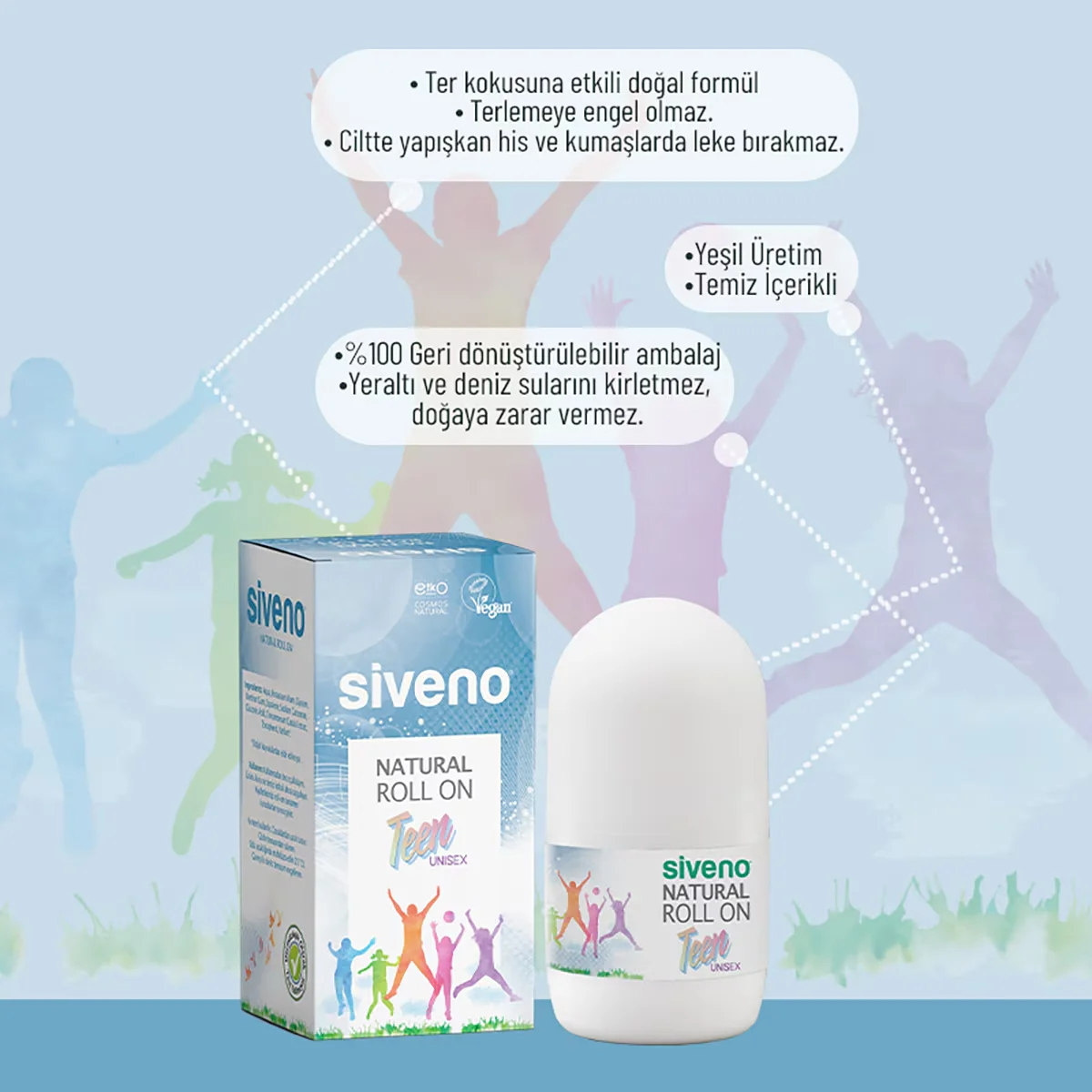 Siveno Natürlicher Roll-On Deodorant für Teens Unisex 50 ml